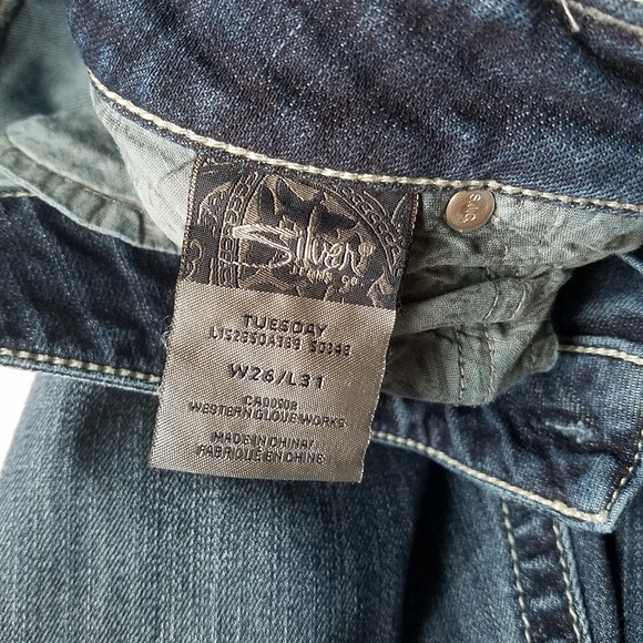 Silver Flare Jeans - Picture 2 of 7